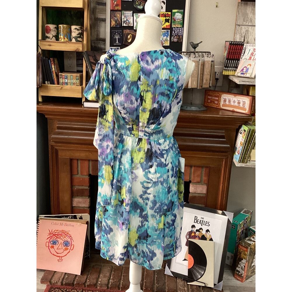 DressBarn: Multi-Colored watercolor Dress Size 4 - Picture 3 of 3